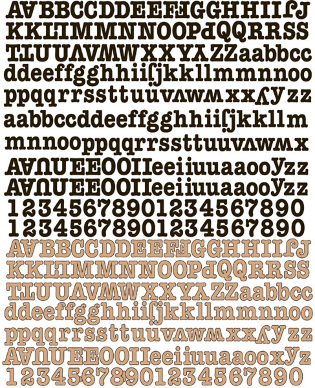 Prima Marketing Inc Engraver Canvas Textured Alphabet Stickers 8"x10"-Uppercase & Lowercase .5" To 1" 655350562939
